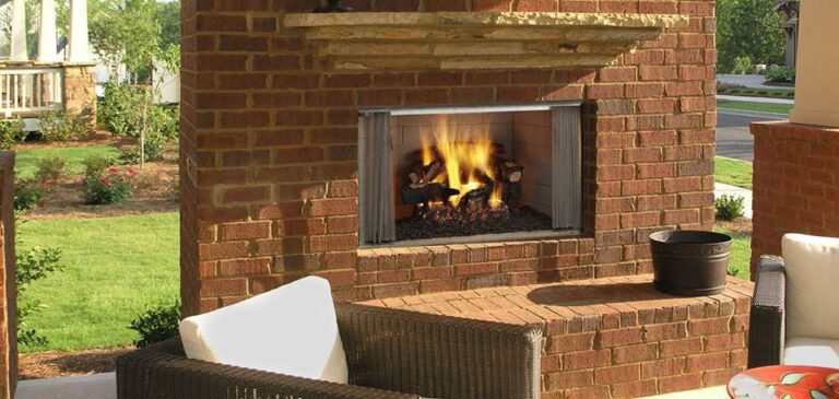 outdoor wood fireplace