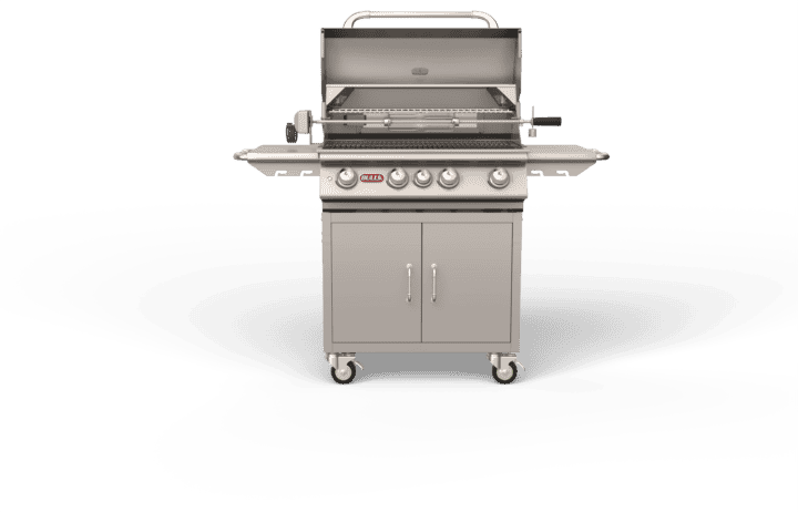 Stainless Steel Grill on a cart with wheels