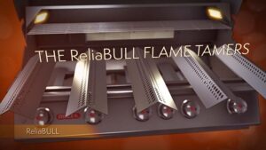 Inside of grill flame tamers